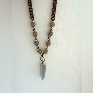 Brass and Crystal Necklace